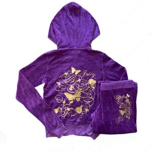 Juicy Couture Purple & Gold Butterfly Tracksuit